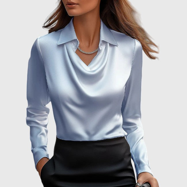 Elowen | Satin Draped Blouse