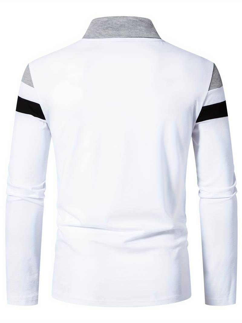 Harrison – Long-Sleeved Polo Shirt with Zipper | Men's Stylish Casual Polo Shirt