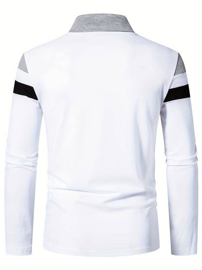 Harrison – Long-Sleeved Polo Shirt with Zipper | Men's Stylish Casual Polo Shirt