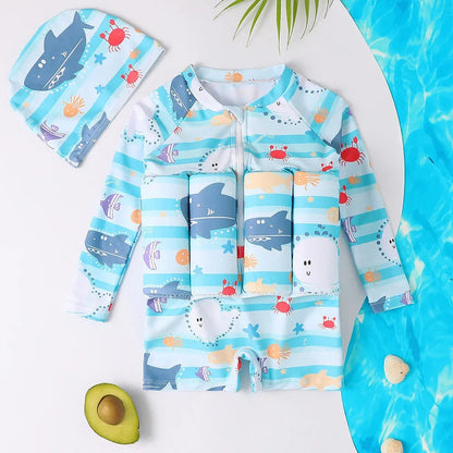 Kinder Schwimmweste UV Schutz | Schwimmanzug mit Auftrieb