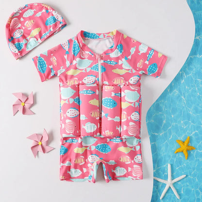 Kinder Schwimmweste UV Schutz | Schwimmanzug mit Auftrieb