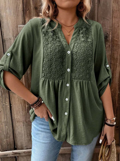 Elegante Damenbluse mit V-Ausschnitt