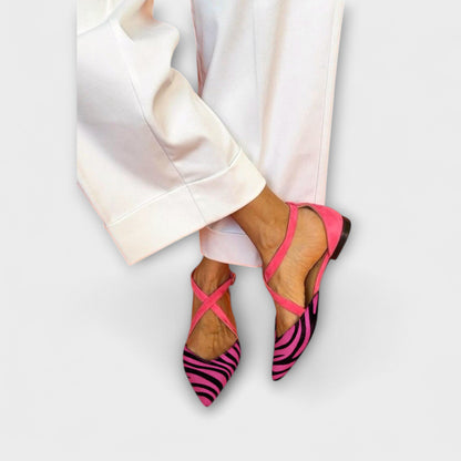 Zarella – Zebra-Flats em Rosa Poroso