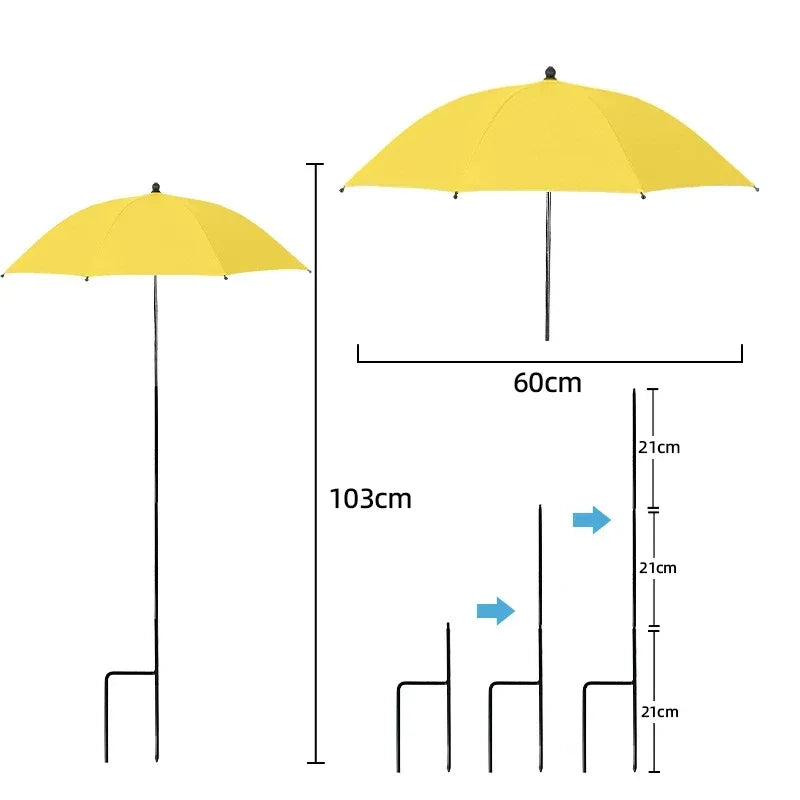 PflanzenSchutzschirm | Einstellbare UV-Abdeckung mit Erdspieß | Wetterfeste Schattenlösung | Ø 60 cm