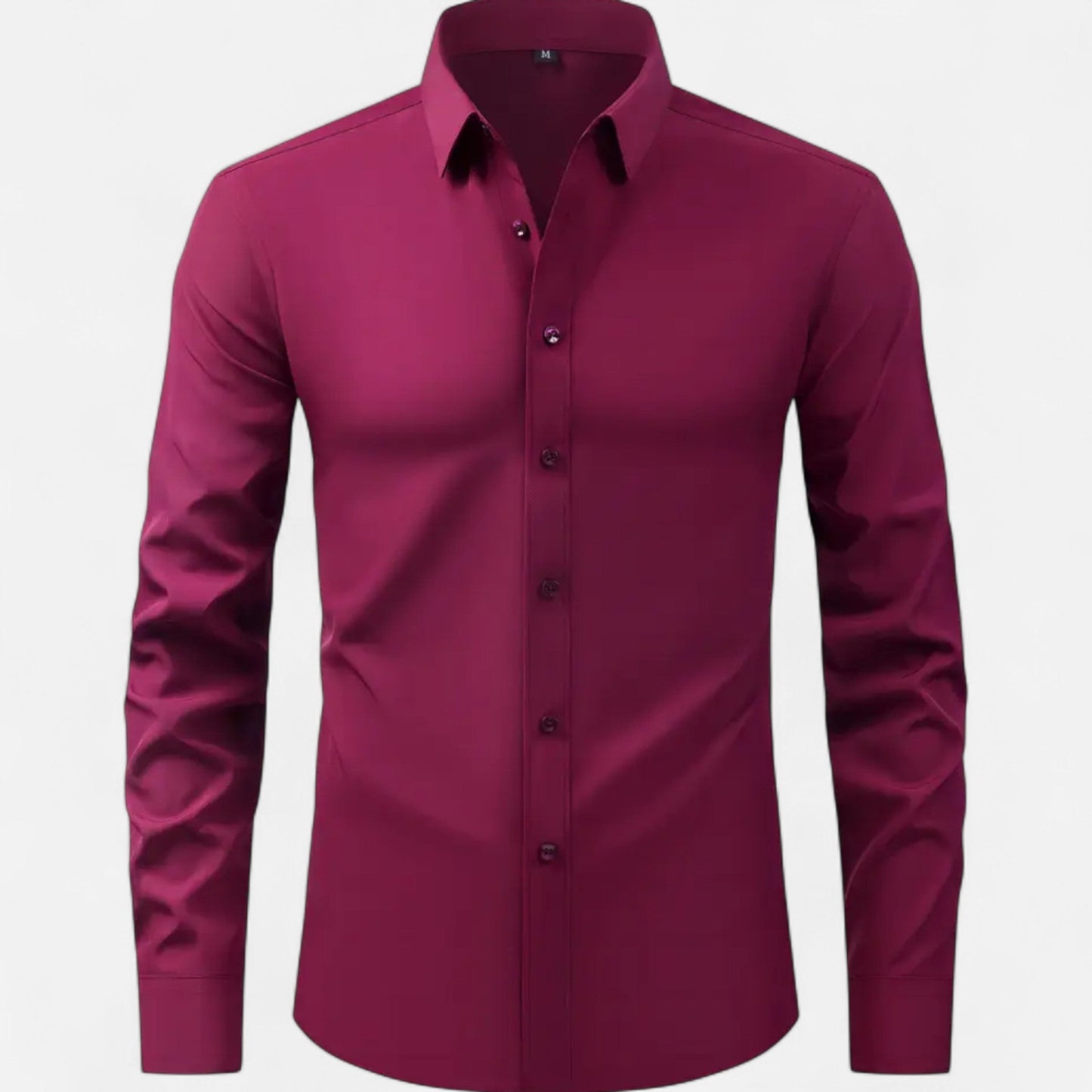 Chemise à manches longues pour homme, coupe ajustée et extensible