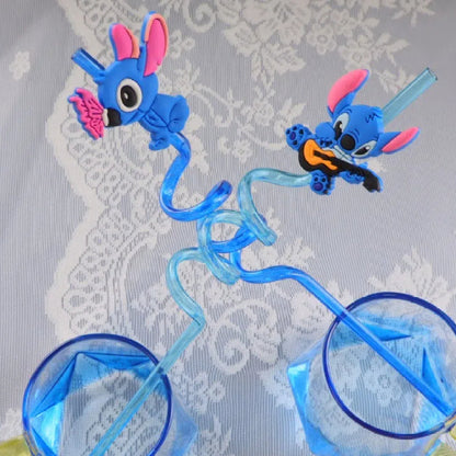 Stitch Herbruikbare Rietjes Set – 16 Kleurrijke Rietjes voor Feesten en Verjaardagen