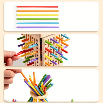 Holz Stapelturm Kinder | Motorik Steckspiel Holz