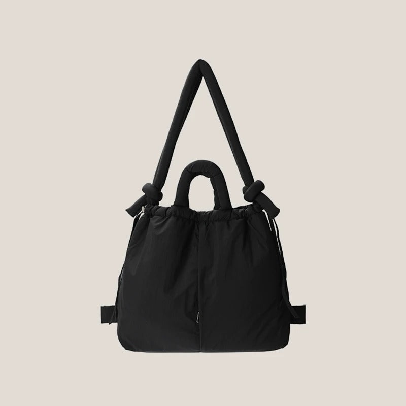 Padded tote bag with knot details