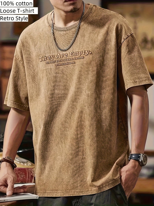 Gorran | Heren Vintage Washed T-Shirt – Korte Mouwen, Loszittend, Casual Zomer Katoenen Tee