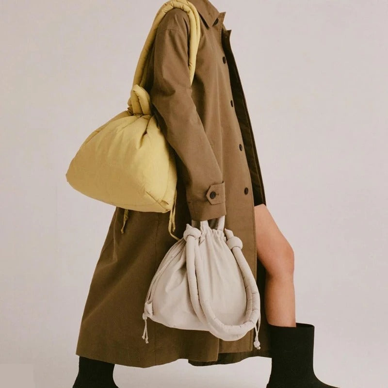 Padded tote bag with knot details