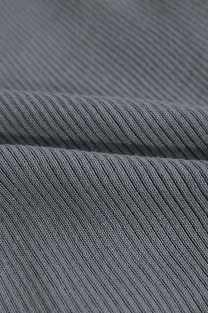 Shell Sleeve Ribbed Buttons Down Maxi Dress Mesh