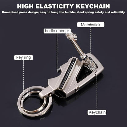 Permanente lucifer sleutelhanger met flesopener – 3-in-1 survival aansteker voor outdoor gebruik | Restfield