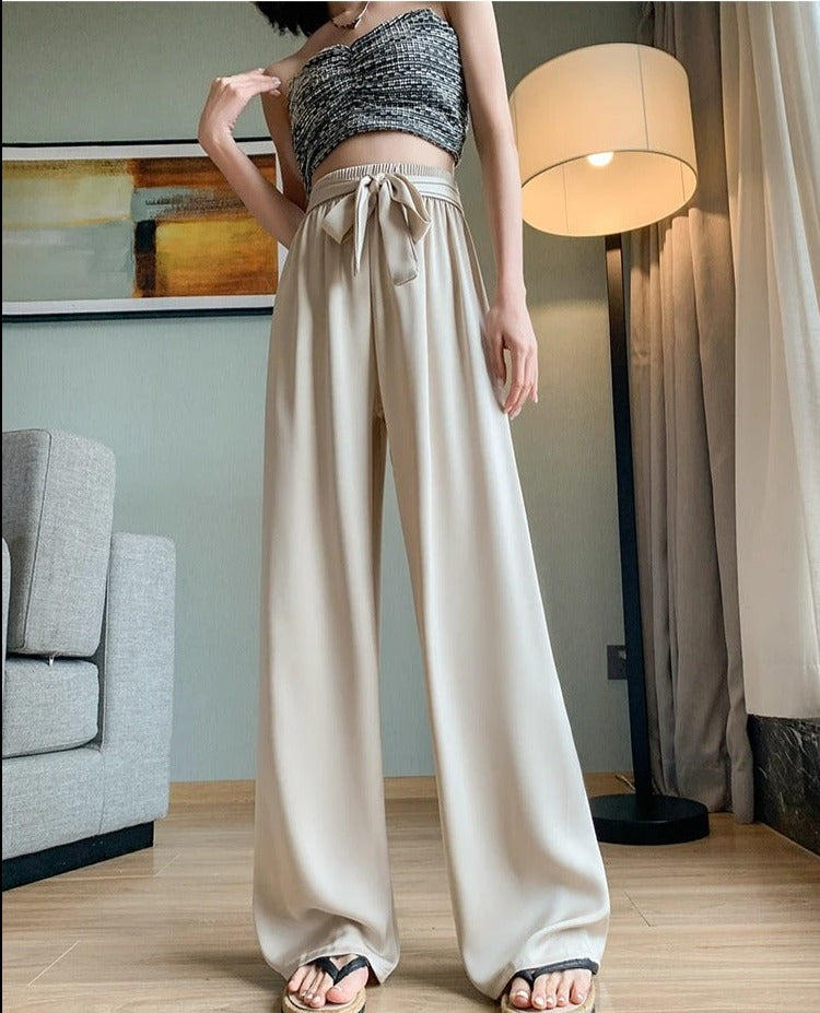 Silksommar® Collection - High-Waist & Loose-Fit Ultra Comfy Ice Silk Satin Trousers