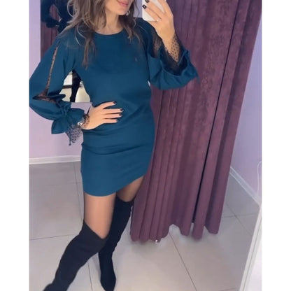 Elamie | Elegantes Minikleid mit Mesh-Ärmeln