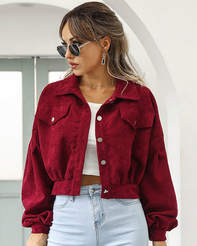 Virelda – Women Cropped Jacket With Corduroy Look