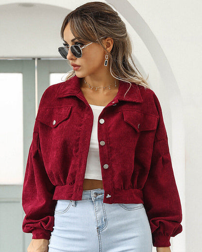 Virelda – Women Cropped Jacket With Corduroy Look