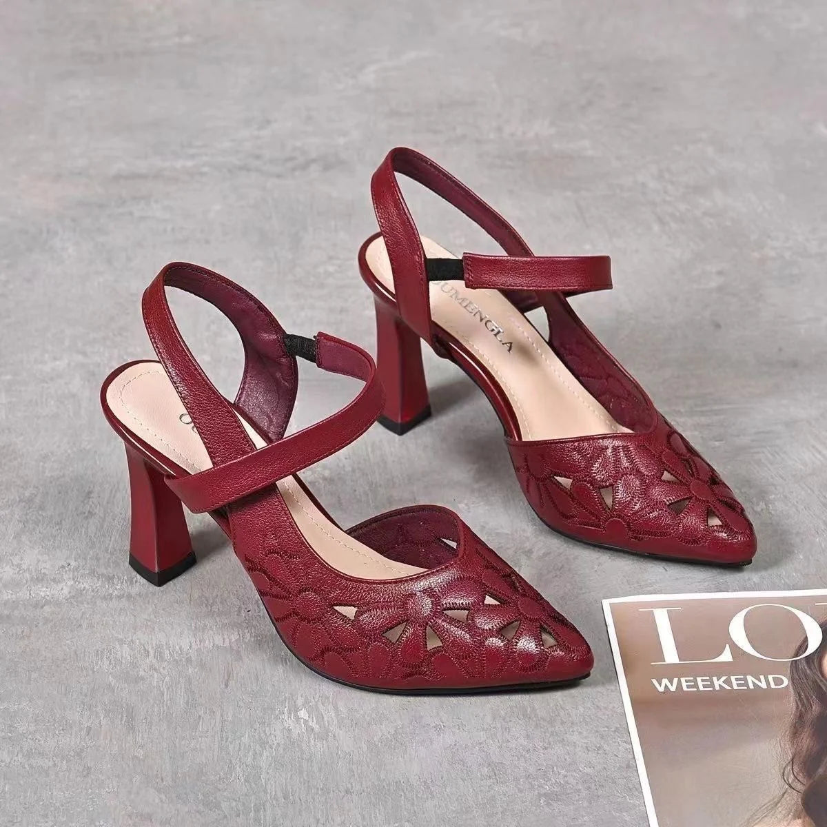 Tacones altos de piel suave