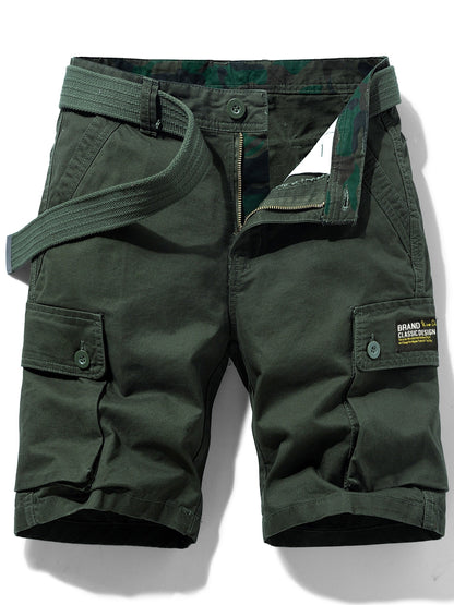 Men's Casual Cargo Shorts with Belt and Pockets
