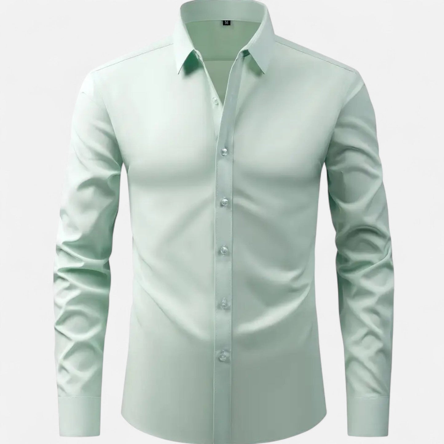 Chemise à manches longues pour homme, coupe ajustée et extensible