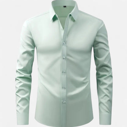 Chemise à manches longues pour homme, coupe ajustée et extensible