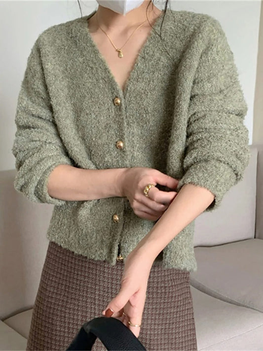 Flauschige Strickjacke