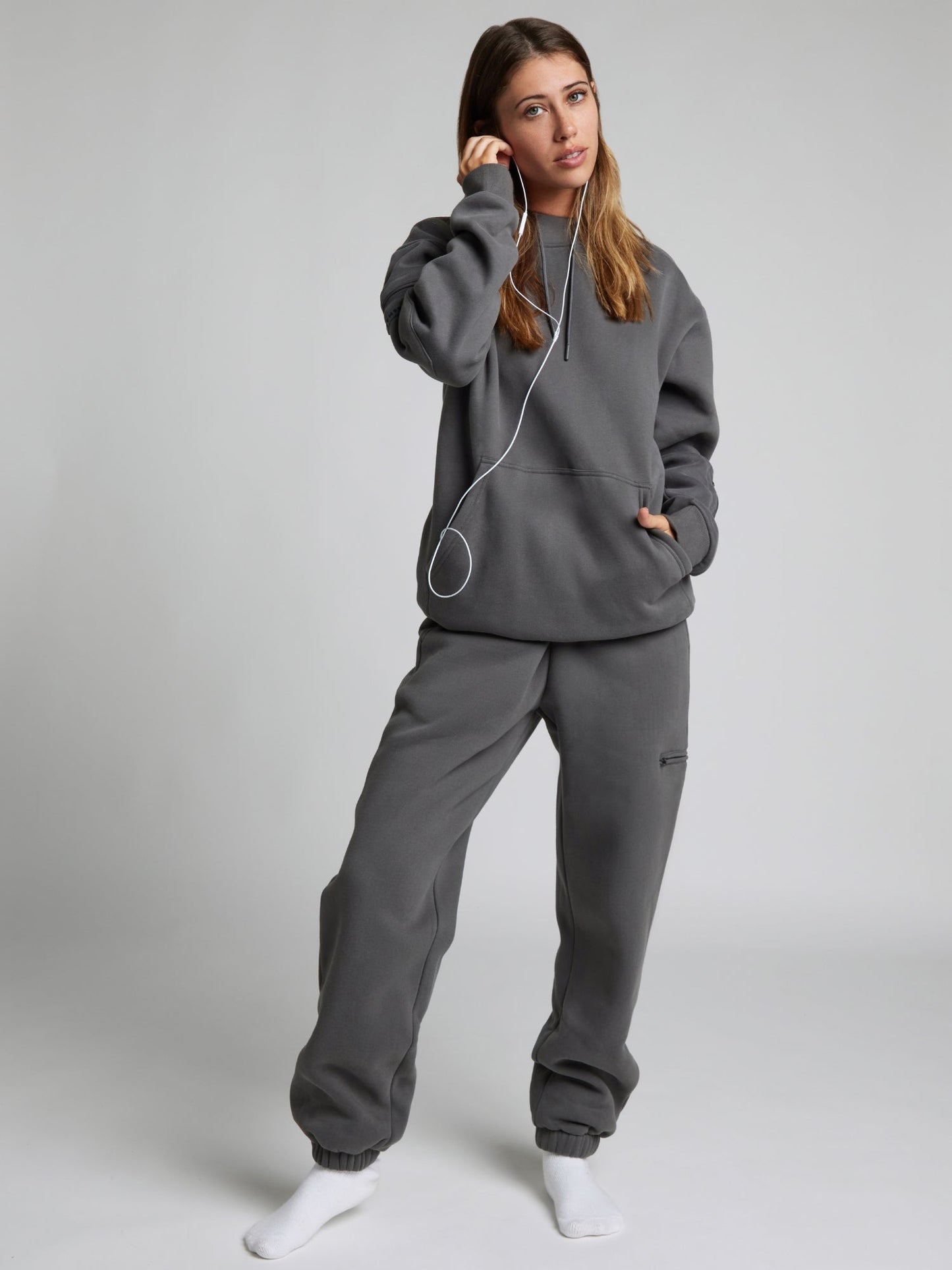 Cozy travel hoodie with airplane mode graphic