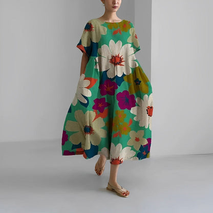Jacklyn | Women Relaxed styl Flower Midi dress