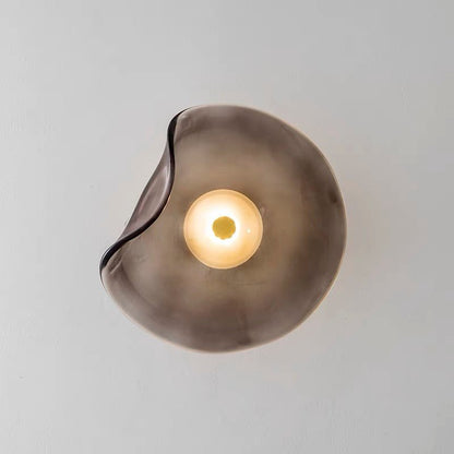 Modern Decorative Wall Lamp Smoked Glass Amber | Scandinavian LED Wall Light | Metal Frame | Warm White 3500K | Indoor Lighting