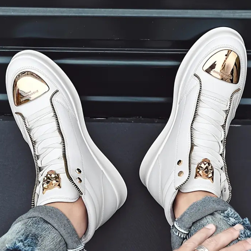 Men’s High Top Sneakers Metallic Toe Statement Streetwear Trainers
