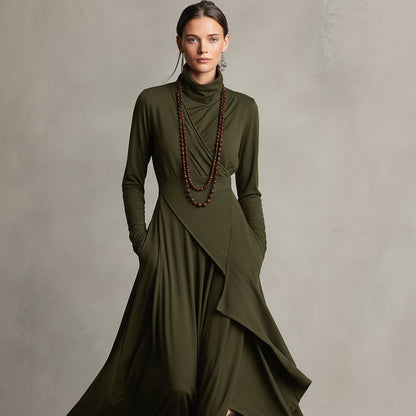 Damen-Boho-Maxikleid, asymmetrisch