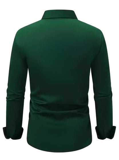 Men’s Breathable Long Sleeve Shirt Smart Casual Comfortable Easy Care Everyday Formal Wear