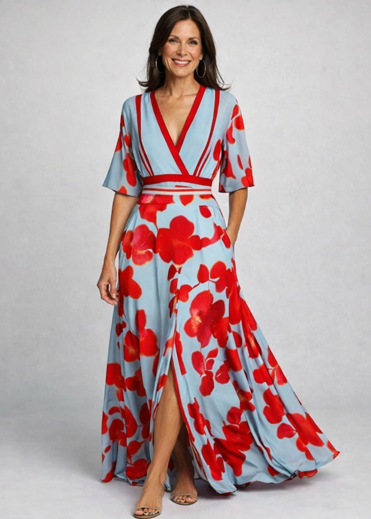 VIVIA | VESTIDO MAXI FLORAL ELEGANTE