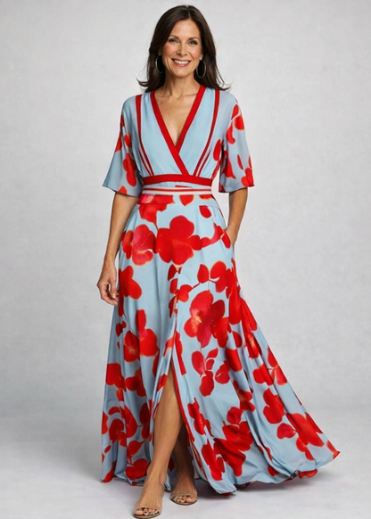 VIVIA | VESTIDO MAXI FLORAL ELEGANTE