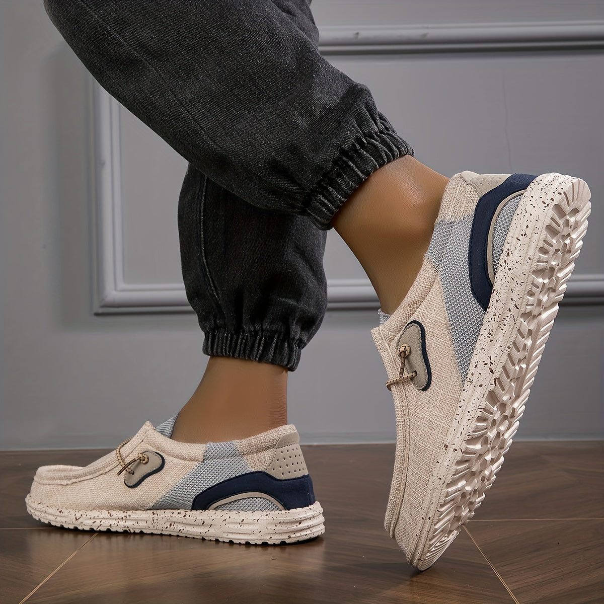 Loafix | Canvas Canvas Slip-On Loafers voor heren - Ademend, Slipvrij, Lichtgewicht