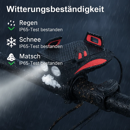 Fahrradlicht mit Handyhalterung & Powerbank | Fahrradbeleuchtung vorne | PowerRide