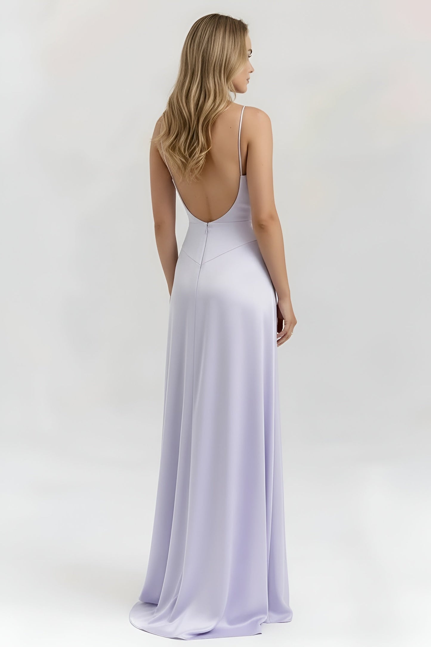 Abito Lungo Donna Elegante con Spalline Sottili e Corpetto Aderente Abito da Sera Maxi