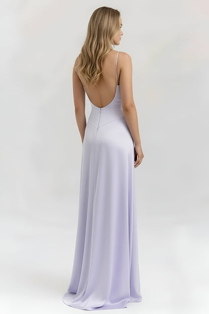 Abito Lungo Donna Elegante con Spalline Sottili e Corpetto Aderente Abito da Sera Maxi