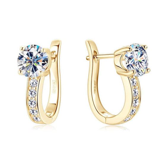 Divifa Channel Earrings in Gold-Plated stainless steel