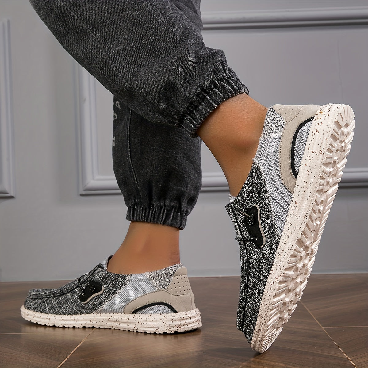 Loafix | Canvas Canvas Slip-On Loafers voor heren - Ademend, Slipvrij, Lichtgewicht