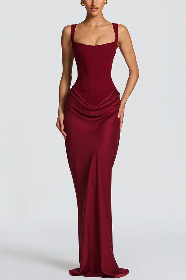 Lucia | Abito maxi con scollo quadrato