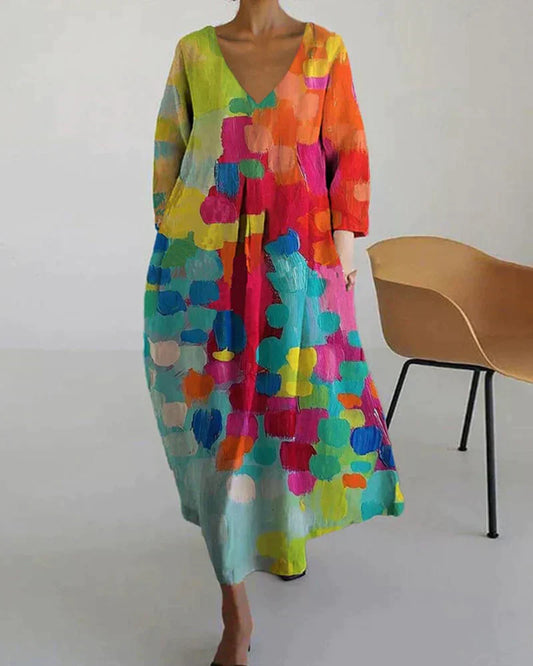 Damen Sommerkleid Slim Fit Freizeit bunt luftig