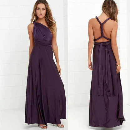 Celina | Sleeveless Convertible Maxi Dress with Multiway Wrap Styling | Elegant Floor-Length Bridesmaid & Wedding Guest Dress | Wedding Dresses