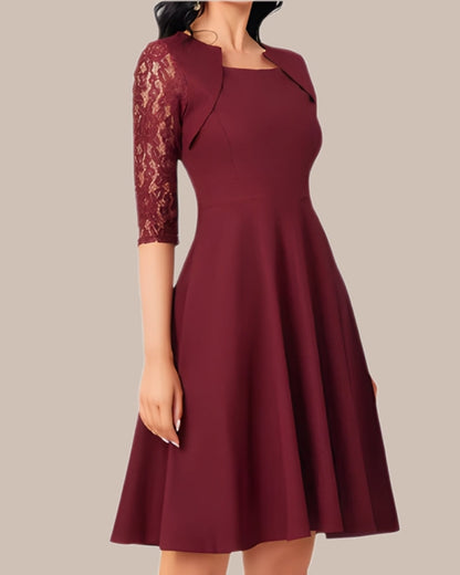 Festliches Abendkleid Damen | Mini Langarm
