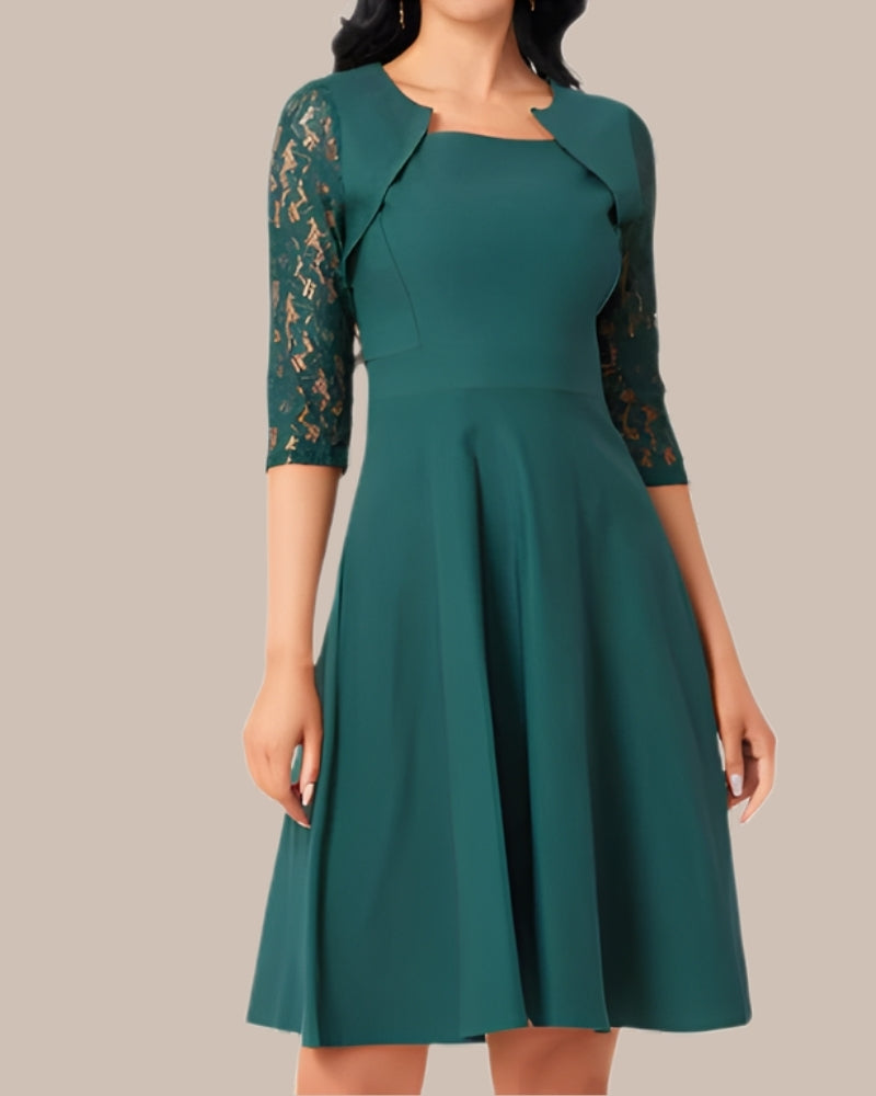 Festliches Abendkleid Damen | Mini Langarm