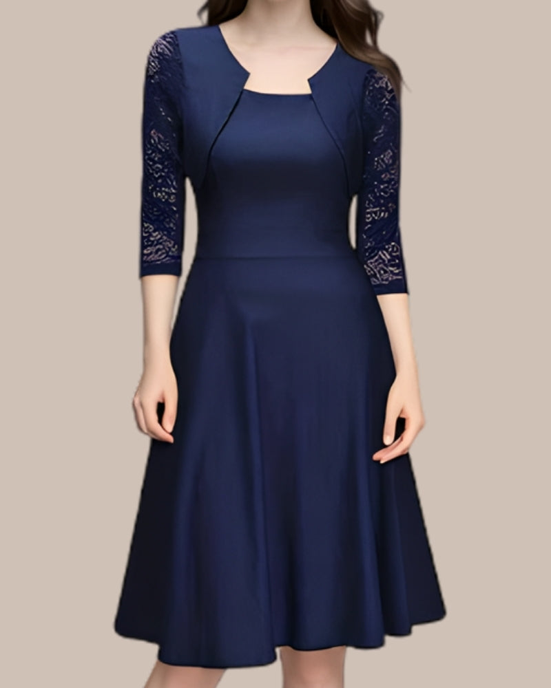 Festliches Abendkleid Damen | Mini Langarm