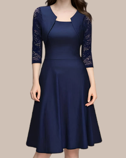 Festliches Abendkleid Damen | Mini Langarm