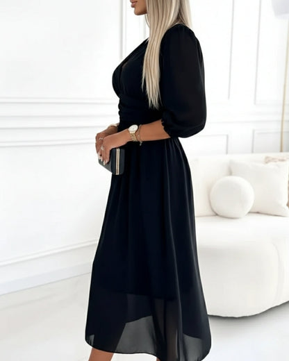Festliches Sommerkleid mit 3/4-Ärmel | Midi