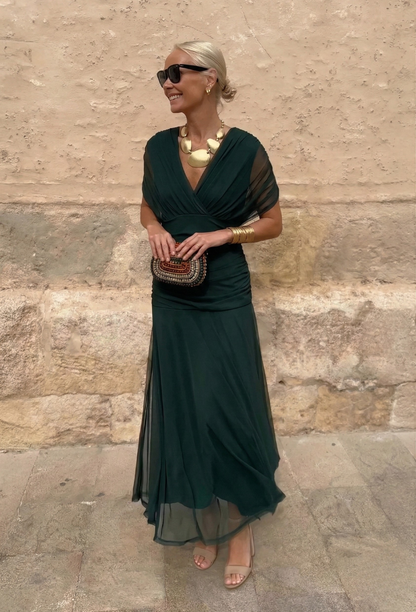 Alora | Elegant V-Neck Dress
