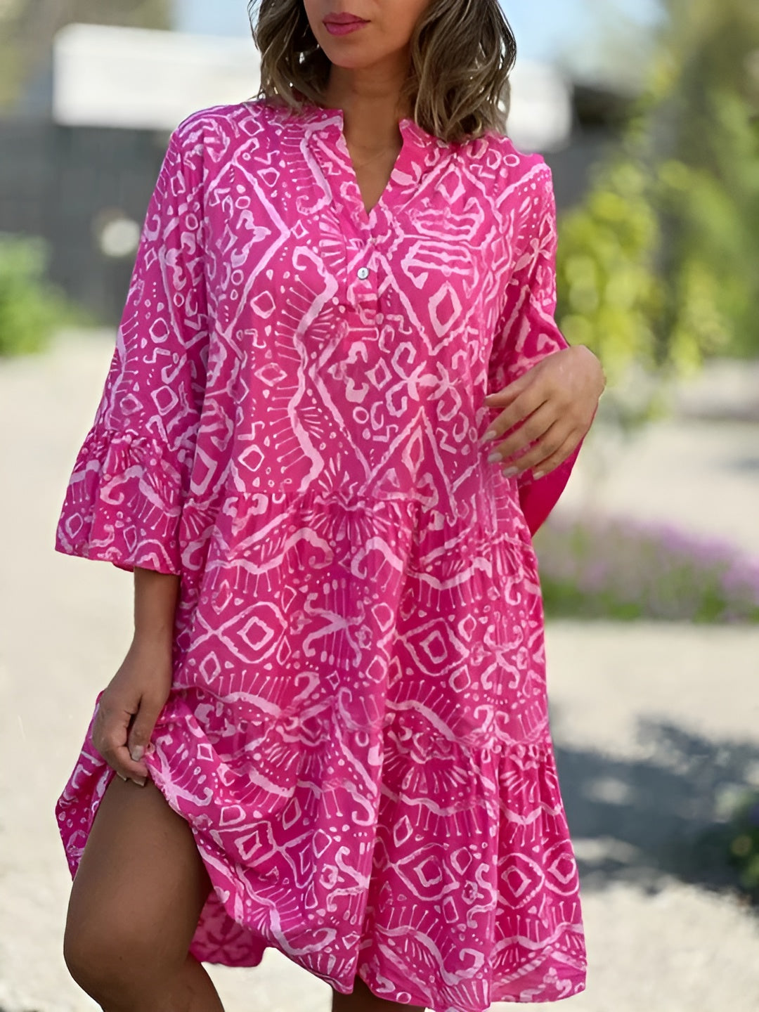 Kyara | Stilfuld Boho Print Tunika Kjole