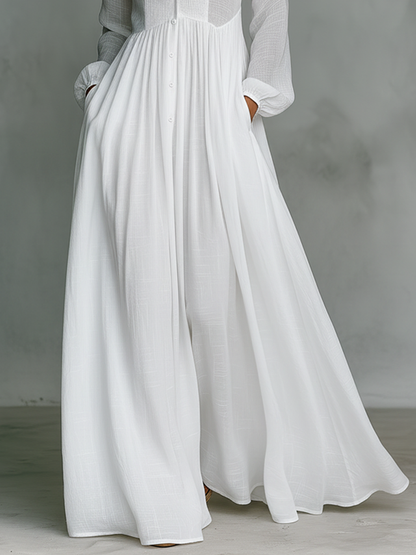 Amelia – Elegancka sukienka maxi z guzikami